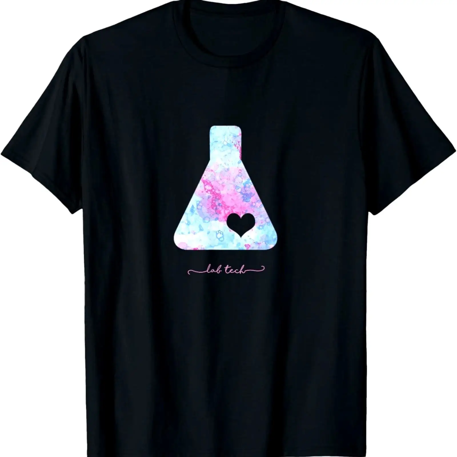 Medical Lab Tech - Maglietta con stampa 'Beaker with heart'